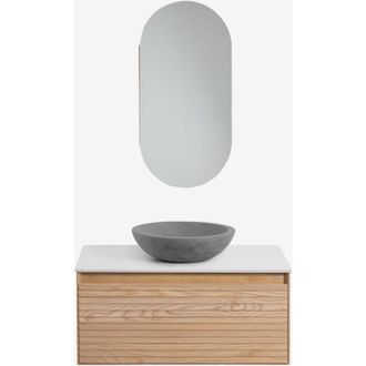 Sklum Sklum - Conjunto De Mueble De Ba&ntilde;o En Madera De Fresno Tedrik