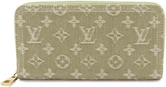 Louis Vuitton Khaki Monogram Denim Long Wallet (Bi-Fold) (Pre-Owned)