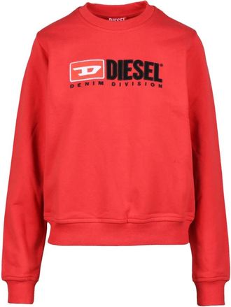 Diesel Katoenen Sweatshirt Model: Felpa - Dames - Sweatshirts - Rood - S - Katoen - Hoodies & sweatvesten