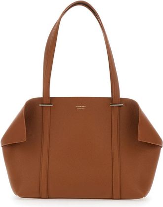 Ferragamo Scarf Tote Small - Dames - Shoppers - Bruin - ONE Size - Leer - Tassen