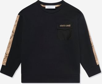 Roberto Cavalli Boys Logo Sweatshirt in Black - Size 14Y