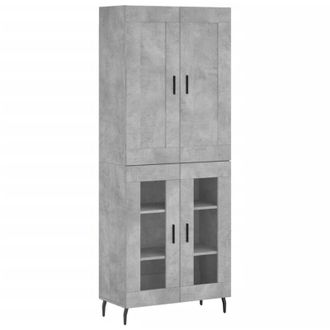 vidaXL Aparador Alto Madera Contrachapada Gris Hormig&oacute;n 69,5x34x180 Cm Vidaxl