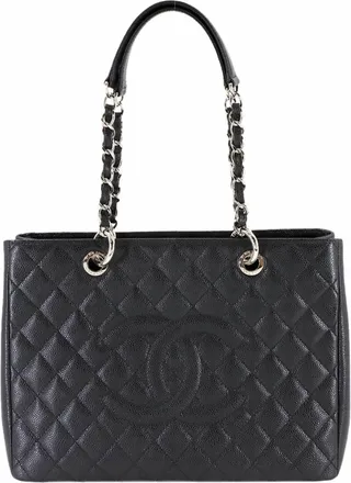 Chanel Black Grained Calfskin Tote Bag (Pre-Owned)