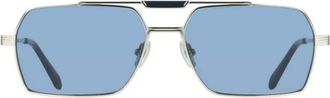 Ferragamo Rectangle Sunglasses - male - Ferragamo - Sunglasses - Blue - 61 MM - Accessories