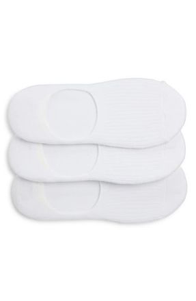Nordstrom 3-Pack Cotton Blend No-Show Liner Socks in White at Nordstrom