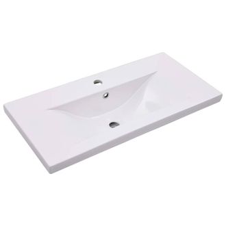 Berkfield Home Built-in Basin 81x39.5x18.5 cm Ceramic White