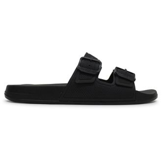 FitFlop Iqushion Two Bar Buckle Synthetic Womens Comfort Sandals - All Black - Size:UK 6.5