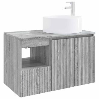 vidaXL Juego De Muebles De Ba&ntilde;o 2 Uds. Sonoma Gris Vidaxl