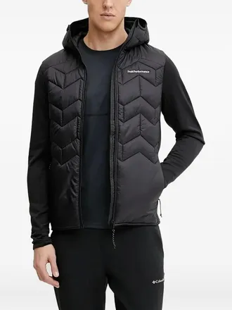 Peak Performance quilted hooded jacket - men - Polyester/Polyester/Elastane - S - Black