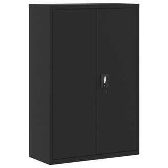 Berkfield Home File Cabinet Black 90x40x140 cm Steel | Size: 90 x 40 x 140 cm