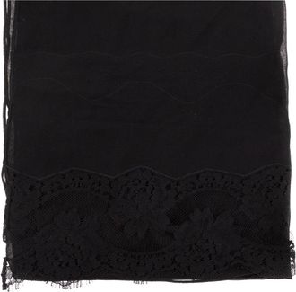 Dolce & Gabbana Foulard in Seta con Bordi in Pizzo - - Accessories - Donna - Nero - ONE SIZE