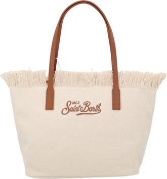 MC2 Saint Barth Natural City Medium Fringed Tote Bag