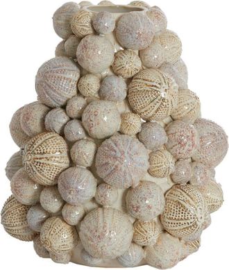 Light & Living Vaso De Cer&aacute;mica Sea Urchin Crema-beige - &Oslash;29,5x32 Cm