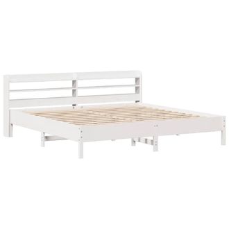 Berkfield Home Decorative Bed Frame without Mattress White 200x200 cm Solid Wood Pine