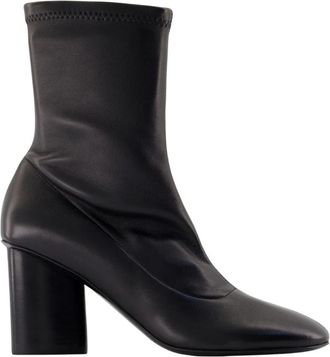 Carel Lucia Enkellaarsjes - Dames - Laarzen met Hak - Zwart - 40 EU - Leer - Schoenen