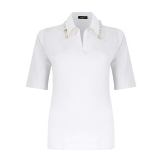 Fabiana Filippi Polo Shirt with Embellished Collar - female - Fabiana Filippi - Polo Shirts - White - S - Tops