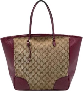 Gucci Pre-owned Vintage Tote Bag - Dames - Vintage Shopper - Beige - ONE Size - Leer - Vintage