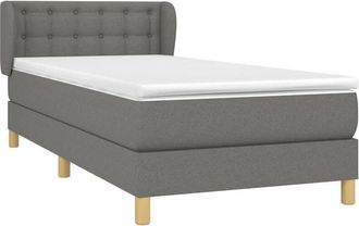vidaXL Cama Box Spring Con Colch&oacute;n Tela Gris Oscuro 80x200 Cm Vidaxl
