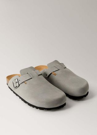Mango Scarpe pelle zoccolo grigio chiaro/pastello - Donna - 36 - MANGO