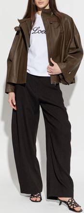 Loewe Leather Jacket, Womens, Brown