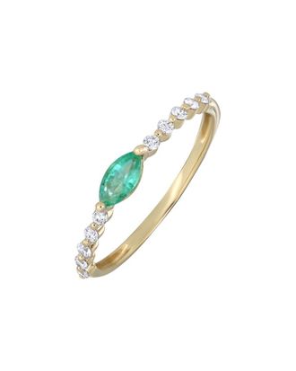 Bony Levy 18K 0.34 Ct. Tw. Diamond & Emerald Ring