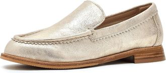Johnston & Murphy Gillian Loafers Womens Shoes Champagne Metallic : 8.5 M, Suede