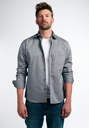 Eterna Langarmhemd ETERNA REGULAR FIT, Herren, Gr. XXL, N-Gr, grau, 70% cotton, 30% Lyocell, normal, Manschette, Hemden Langarmhemd