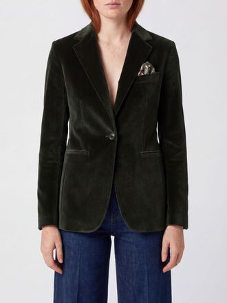 Circolo 1901 Single-Breasted Velvet Blazer with Slit Pockets