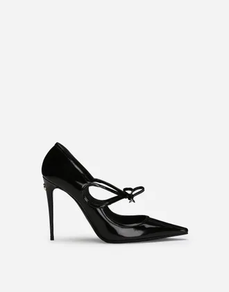 Dolce & Gabbana Polished Calfskin Pumps - Woman Pumps And Slingback Black Leather 38.5
