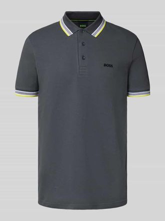 HUGO BOSS Regular Fit Poloshirt aus reiner Baumwolle in Dunkelgrau, Gr&ouml;&szlig;e XXL