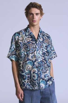 Levi's Camisa de manga corta Camp - Hombre - XL - Azul / Jacquard