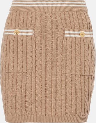 Alessandra Rich Cable-knit cotton miniskirt