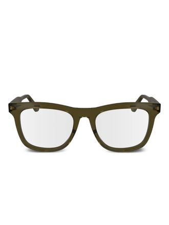 Calvin Klein rectangle-frame glasses - Green