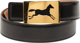 Herm&egrave;s Pre-owned Vintage Leather Belt - female - Herm&egrave;s Vintage - Vintage Belts - Black - ONE SIZE - Pre-owned