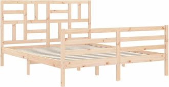 vidaXL Estructura De Cama Con Cabecero Madera Maciza 160x200 Cm Vidaxl