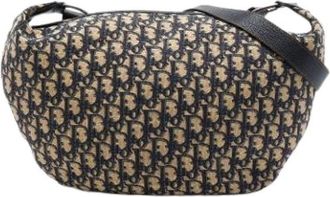 Dior Pre-owned Vintage Canvas Crossbody Bag - Dames - Vintage Schoudertas - Blauw - ONE Size - Leer - Vintage