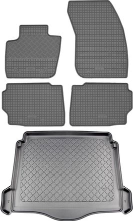 OEM Ford Mondeo Hybrid V Turnier Kombi (5 Puertas) Desde 01.2015 Set - Alfombrillas De Goma Para Coche + Alfombrilla Para Maletero