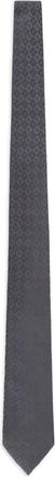 Emporio Armani Cravatta in seta con logo jacquard - Grigio
