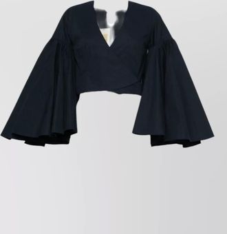 Jacquemus peasant wrap top v neckline tie back