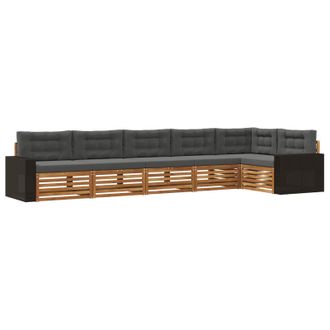 vidaXL Conjunto De Sof&aacute;s De Exterior 6 Pcs Natural Y Antracita Vidaxl