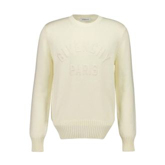 Givenchy Truien & Vesten, Heren, Beige, M, Katoen, Cotton Paris Sweater
