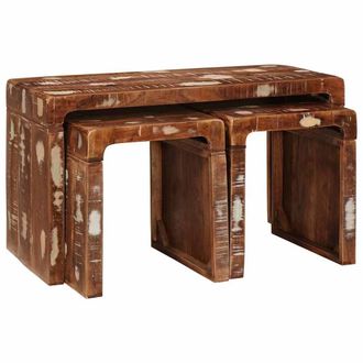 Berkfield Home Beautiful End Tables Multicolour Solid reclaimed wood
