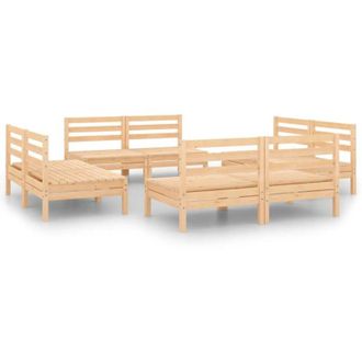 vidaXL Set Divani da Giardino 8 pz in Legno Massello di Pino vidaXL