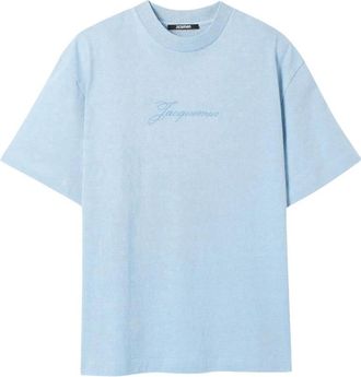 Jacquemus T-shirts - Heren - Tops - Blauw - Maat: 2XL Katoen