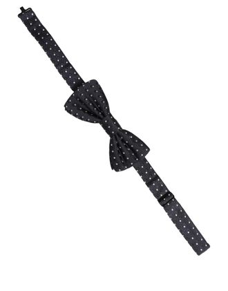 Dolce & Gabbana Polka Dot Silk Bow Tie - Black