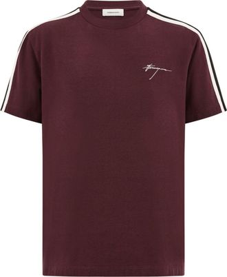 Ferragamo side-stripe cotton t-shirt - men - Cotton - S - Red