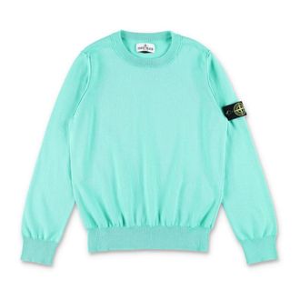 Stone Island Cotton Crewneck Jumper - male - Stone Island - Kids Sweatshirts - Green - 8 Y - Kids