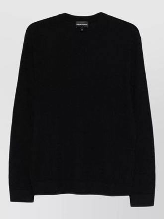 Emporio Armani wool crew neck textured knit sweater