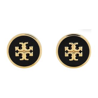 Tory Burch Icon Email Cirkel-Stud Oorbellen - Dames - Oorbellen - Zwart - ONE Size - Accessoires