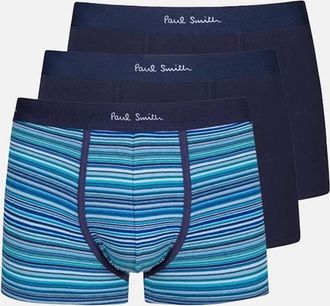 Paul Smith Mens Paul Smith 3-Pack Signature Mix Boxer Trunks, Navy - Blue - Size: 32/33/32